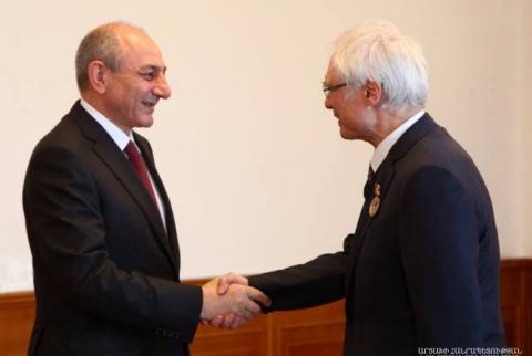 President of Artsakh awards composer Tigran Mansouryan with “Gratitude” medal