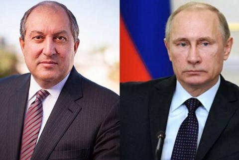 Armen Sarkissian a présenté ses condoléances à Vladimir Poutine