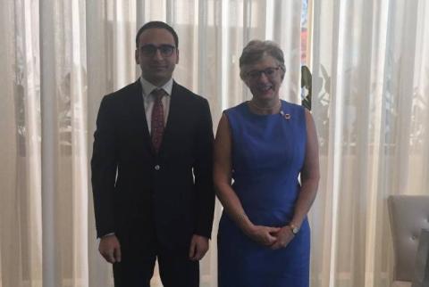 Armenian deputy PM meets with Irish minister for children and youth affairs in New York