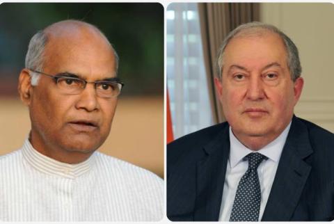 Armen Sarkissian présente ses condoléances au Président de l'Inde Ram Nath Kovind