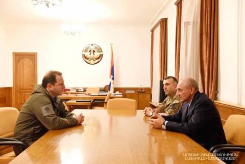 Artsakh’s President receives Defense Minister of Armenia