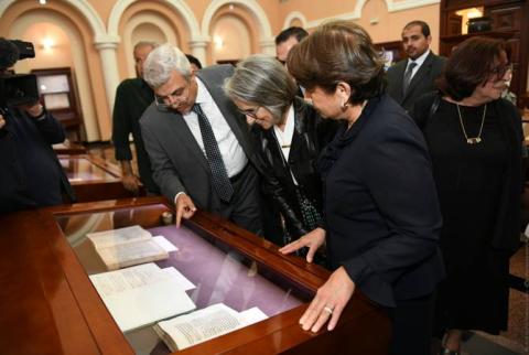 New cooperation prospects: Armenian President’s spouse, Sheikha of Kuwait visit Matenadaran