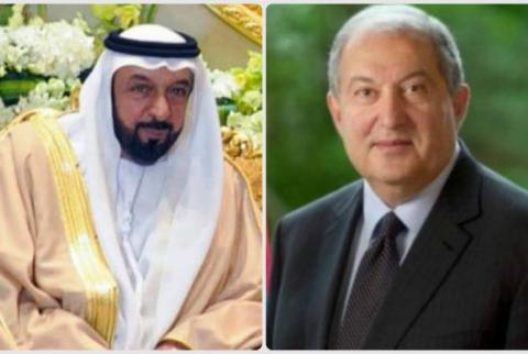 رئيس الجمهورية أ.سركيسيان يتلقى رسالة تهنئة من رئيس دولة الإمارات خ.آل نهيان بعيد استقلال أرمينيا