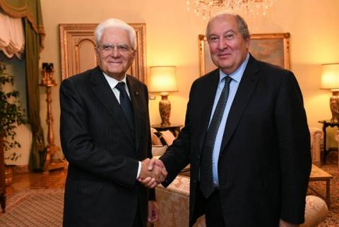 Le président Armen Sarkissian a rencontré son homologue italien