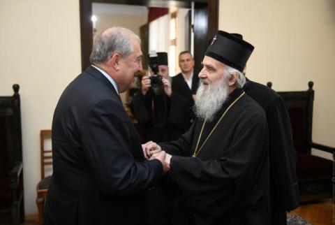 Նախագահ Արմեն Սարգսյանը հանդիպել է Սերբիայի պատրիարք, Նորին Սրբություն Իրինեյի հետ