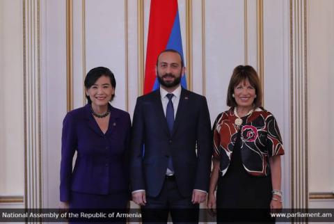 President of Armenian parliament receives Reps. Jackie Kanchelian –Speier and Judy Chu