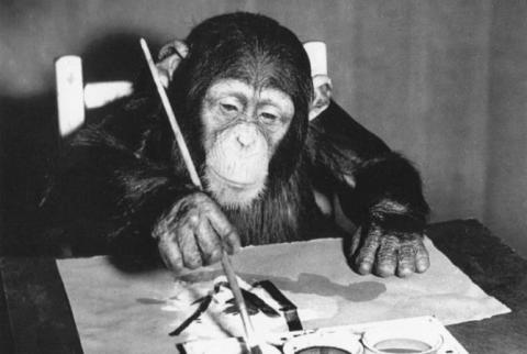 В Лондоне пройдет выставка картин, написанных шимпанзе Конго