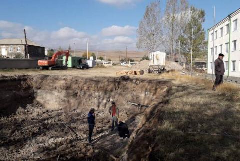 В селе Цовасар началось строительство детского сада