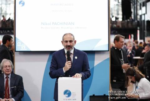لا أحد يستيطيع أن يتحدث مع أرمينيا بنبرة التهديد أو القوة-رئيس الوزراء باشينيان مؤتمر باريس للسلام-