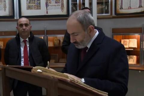 الوفد الأرميني برئاسة رئيس الوزراء باشينيان يزور دير أخوية الأباء المخيتاريان في البندقية، إيطاليا