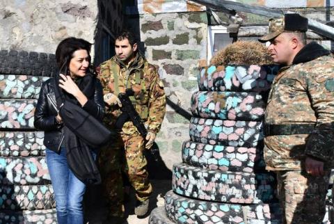 زوجة رئيس وزراء أرمينيا السيدة آنا هاكوبيان تزور إحدى مواقع القوات المسلحة الأرمينية 
