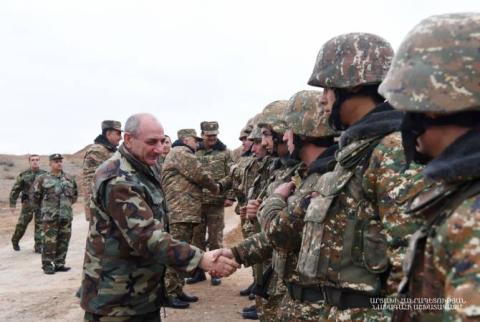 President of Artsakh visits border troops 