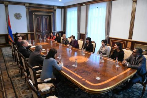 Le Président du pays a accueilli des représentants de l'équipe de l'UNICEF en Arménie