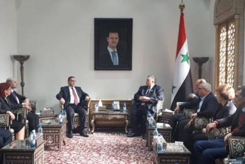 سفير أرمينيابسوريا تيكران كيفوركيان يزور رئيس مجلس الشعب السوري حمودة الصباغ ويشكر الاعتراف بالإبادة