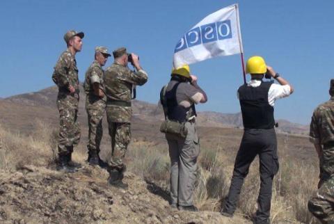 OSCE Mission conducts ceasefire monitoring at Artsakh-Azerbaijan line of contact