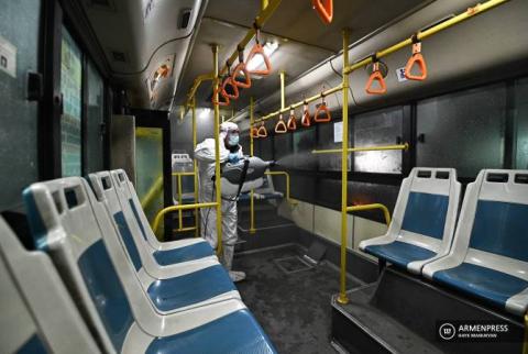 Yerevan public transport fleet disinfected by hazmat specialists 