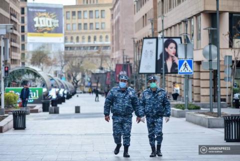 Полиция Армении с 3 по 6 апреля раскрыла 87 случаев преступлений