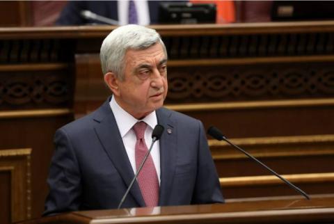 Serzh Sargsyan in parliament for committee hearing on 2016 war 