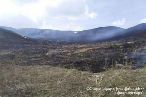 В окрестностях ширакского села Амасия сгорело 60 га растительности