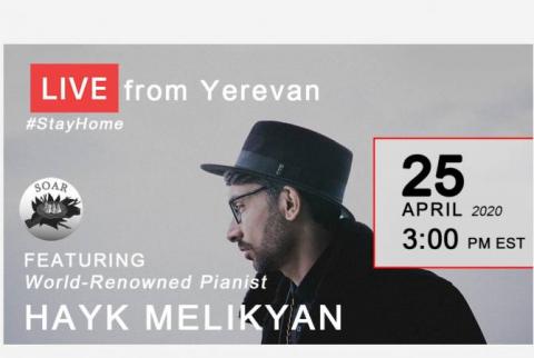 Pianist Hayk Melikyan to hold online charity virtual recital on April 25