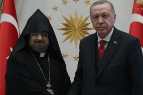 الرئيس التركي برسالةلبطريرك الأرمن للقسطنطينية ينكردورياً الإبادة الأرمنيةذاكراً«فقدان أرواح بالحرب»