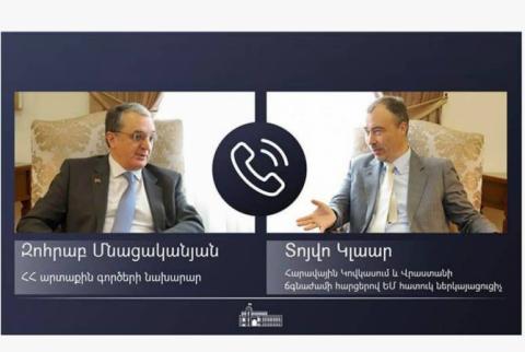 FM Mnatsakanyan, Toivo Klaar discuss challenges caused by spread of novel coronavirus