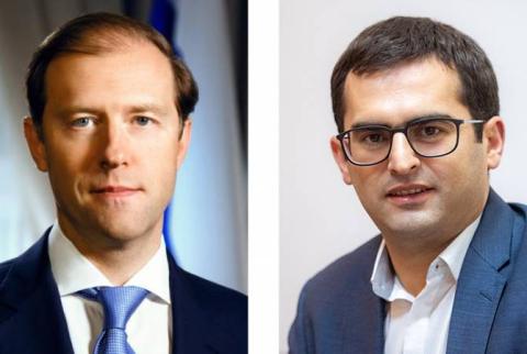 High-Tech minister Arshakyan holds online discussion with Russia’s minister of trade and industry