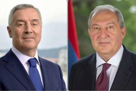 Armen Sarkissian s’est entretenu au téléphone avec le Président du Monténégro