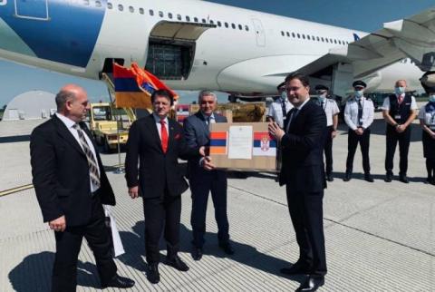 Serbia sends 2nd airplane of medical supplies to Armenia