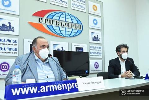 Press conference of Sergey Smbatyan, artistic director and chief conductor of the State Symphonic Orchestra of Armenia, and Karen Ghazaryan, director of the K. Demirchyan sports and concert c