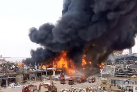 Fire erupts in Beirut port weeks after devastating blast 