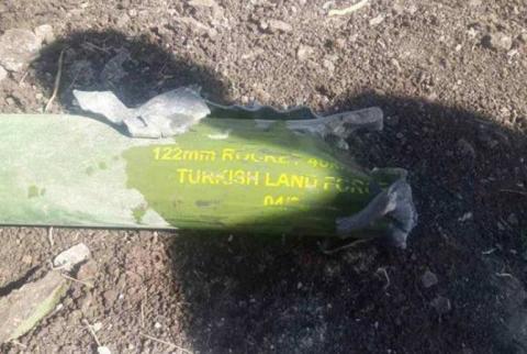 وزارة دفاع أرمينيا تنشر صوراً من قذيفة 122 ملم تركية أُطلقت على بلدة فاردينيس الأرمينية