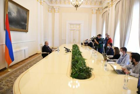 War unleashed by Azerbaijan aimed at ethnic cleansing – President Armen Sarkissian  