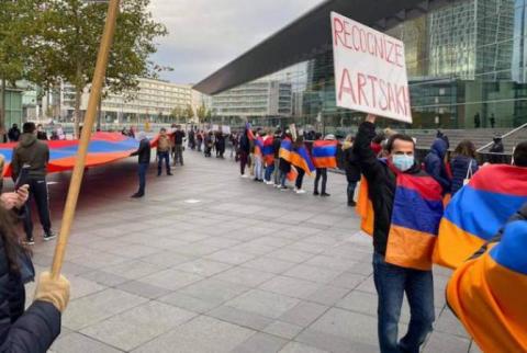 Armenians hold protest in Luxembourg ahead of EU foreign ministers’ meeting