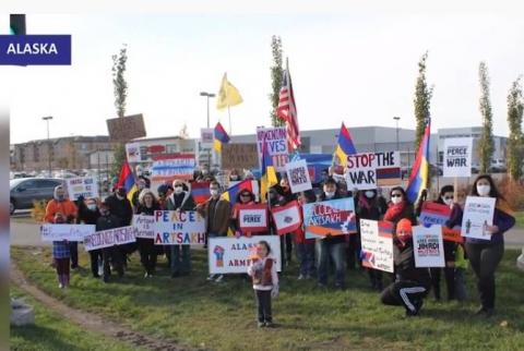 Ալյասկայի հայերը բողոքի ակցիայով դատապարտել են ադրբեջանա-թուրքական ագրեսիան