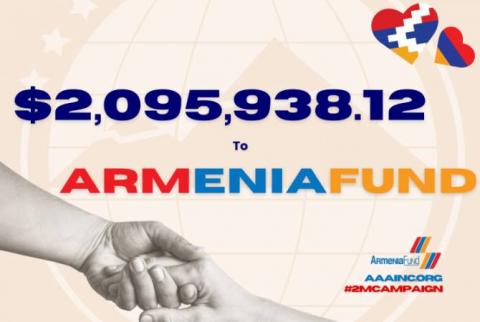 الجمعية الأرمينية الأمريكية تتبرع بأكثر من مليونين$ لصندوق مؤسسة هاياستان لعموم الأرمن لدعم آرتساخ