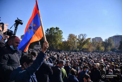 Protesters demanding Pashinyan’s resignation again rally at Freedom Square in Yerevan 