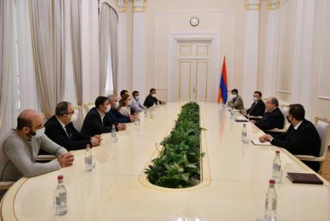 President Sarkissian receives a group of MPs from ruling block