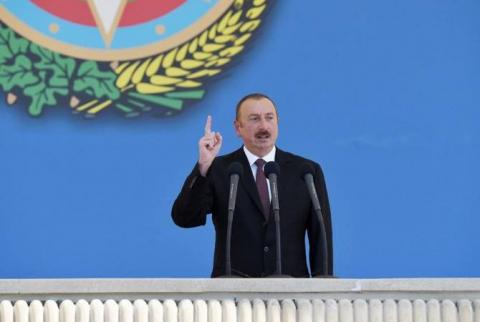 Aliyev overtly threatens Armenia with conquest at Baku military parade 