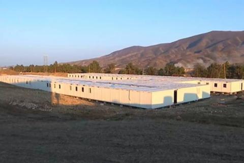 Block-modular camp installed in Stepanakert for Russian peacekeepers
