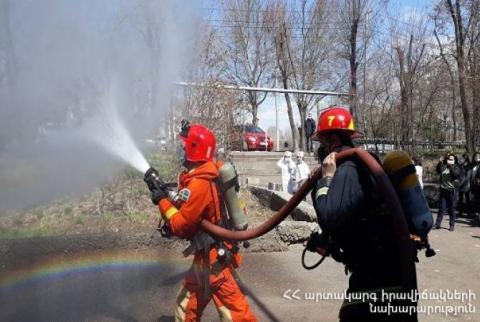 Երևանի թիվ 100 դպրոցում անցկացվել է հրդեհաշիջման թեմայով ուսումնավարժություն