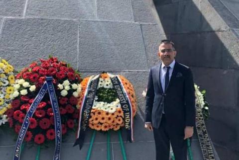 Indian Embassy in Armenia uses term “genocide” for the first time: Ambassador paid homage to victims at Yerevan Memorial