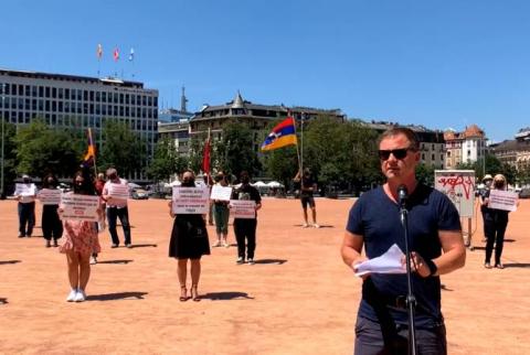 Protesters demand to condemn Azerbaijani aggression against Artsakh during Putin-Biden meeting in Geneva