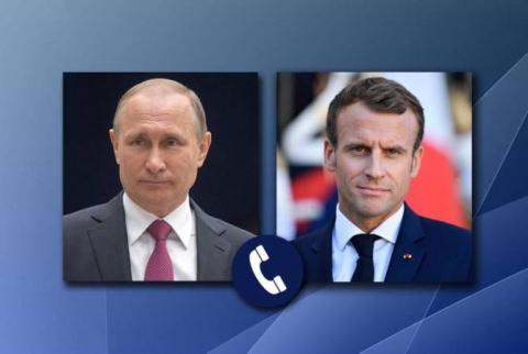 Putin, Macron express readiness to coordinate various aspects of NK conflict settlement 