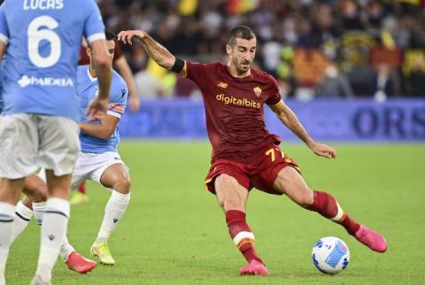 ديربي العاصمة الإيطالية لكرة القدم ينتهي لمصلحة لاتسو على روما 3-2-قائد منتخب أرمينيا هنريك مخيتاريان يشترك بالمبارة-