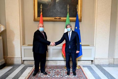 Le Président Armen Sarkissian a rencontré Roberto Fico, le Président de la Chambre des Députés italienne