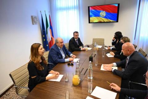 Le Président Armen Sarkissian a visité le Consulat Honoraire de la République d'Arménie en Vénétie