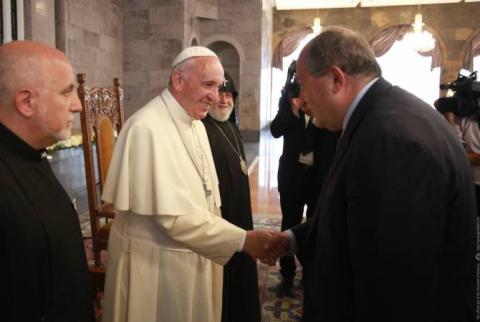 Le Président Armen Sarkissian effectuera une visite officielle au Saint-Siège