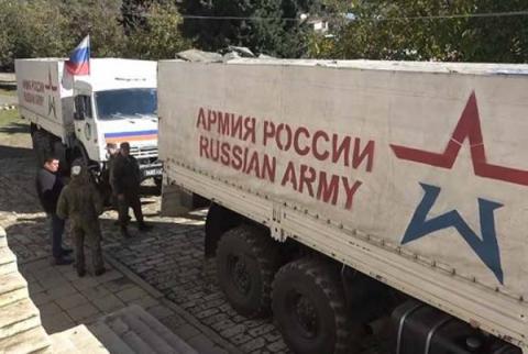 Russian peacekeepers deliver around 2 tons of humanitarian aid to Artsakh’s Khnushinak village residents