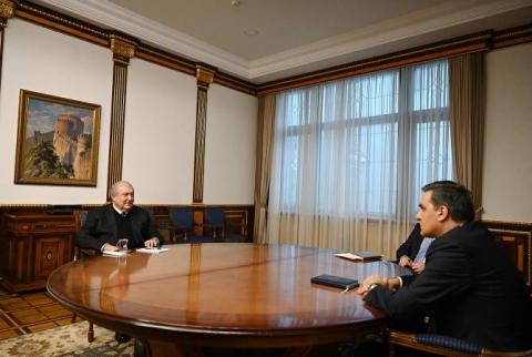 Le Président Sarkissian a rencontré le défenseur des droits de l'homme Arman Tatoyan 